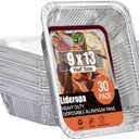Half Size Aluminum Pans 9x13-30 Pack Aluminum Foil Pans, Heavy Duty Disposable Pans for Cooking, Storing, Prepping, and Freezing Food