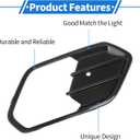 Fog Light Grill Front Lower Bumper Fog Light Cover Inserts No.GJ5Z17K946AA for Ford Escape 2017-2019 Black ABS 1 Pcs Front Right Car