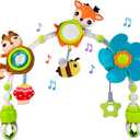 Baby Stroller Arch Mobile, Adjustable Musical Cirb Mobile Toys with Universal Clamps, Versatile Activity Toy Bar for Baby Bouncer Infant Car Seat Toy Stroller Toys Mobile for Bassinet Crib - Orange