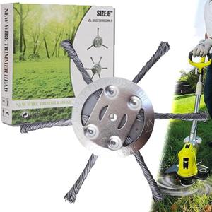 Universal Steel Wire Trimmer Head 6 Inch Wire Trimming Head Steel Wire Grass Trimmer Head for Weedeater (Silver-A)