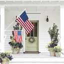 ZMTECH Flag Pole - Upgraded Bracket, (2 Packs) 6 FT Stainless Steel Flag Poles for Outside House, Residential or Commerical, Tangle Free Flag Pole Kit for American Flag (Without Flag, White)