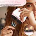 Mini Hair Straightener, Cordless&Rechargeable Portable Hair Straightener Brush with 3-Speed Temperature Control, Fast Heating Hot Comb&Anti-Scald Shell, Mini Straightener Brush for Home Travel Gift