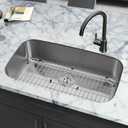 Kitchen Sink Grid and Sink Protectors, Stainless Steel Sink Grids for Bottom of Kitchen Sinks, 26" x 14" with Rear Drain for Single Bowl Sinks
