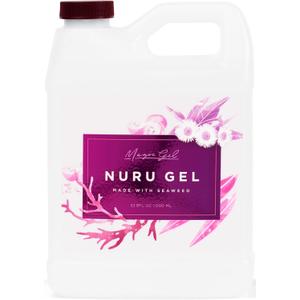 Magic Gel Nuru Massage Therapy Gel | Naturally Stain, Flavor and Fragrance Free | Ideal for Massage, Sore Muscles, Dry Skin | 33.8 Oz