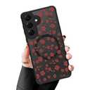 MZELQ Magnetic Case for Samsung Galaxy S26, Red Plum Bossom Floral