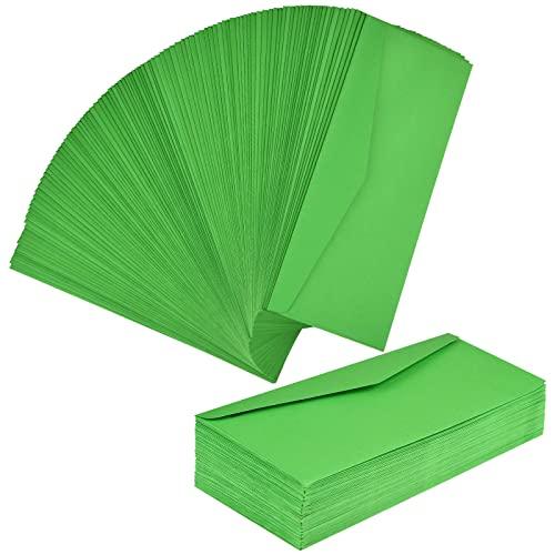 500 Pieces #10 Regular Business Envelopes Bulk (9.45 x 3.94 Inches) Christmas Greeting Card Envelopes Perfect for Checks, Invoices, Letterhead, Letters, Currency (Green)