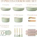 CAROTE Pots and Pans Set, Nonstick Cookware Set Detachable Handle, 19pcs Induction Kitchen Cookware Sets Non Stick with Removable Handle, RV Cookware Set, Oven Safe, Sage Green