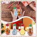Sliner 24 Pcs Christmas Booze Balls with Ribbons Clear Plastic Fillable Christmas Bulbs Ornaments Plastic Fillable Light Bulbs with Screw Top for Crafts Xmas Tree Party Favors