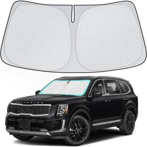 INSAUTO Windshield Sun Shade for 2020-2024 2025 Kia Telluride Accessories, [Upgraded 7-Layer Protection], Foldable Front Windshield Sunshade, Block Out UV Rays & Heat, Keep Car Cool