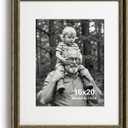 Yaetm 16x20 Picture Frame, Ornate Vintage Frame for Prints, Brown Champagne