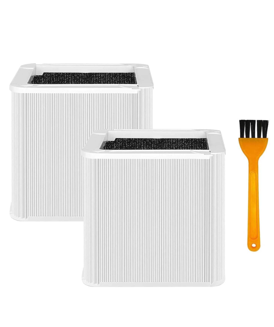 HIHEPA 200+Filter Replacement Compatible with Blueair Blue Pure 211 Plus Air Purifier,Foldable Particle&Activated Carbon Filter Replacement-2 Pack Hepa Filter+1 Pack Cleaning Brush
