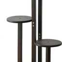 Plant Stand, 5 Tier Bamboo Tall Plant Shelf, Indoor Flower Stand with Wheels, Tiered Flower Plant Holder, for Garden Balcony Living Room Outdoor, (Brown)