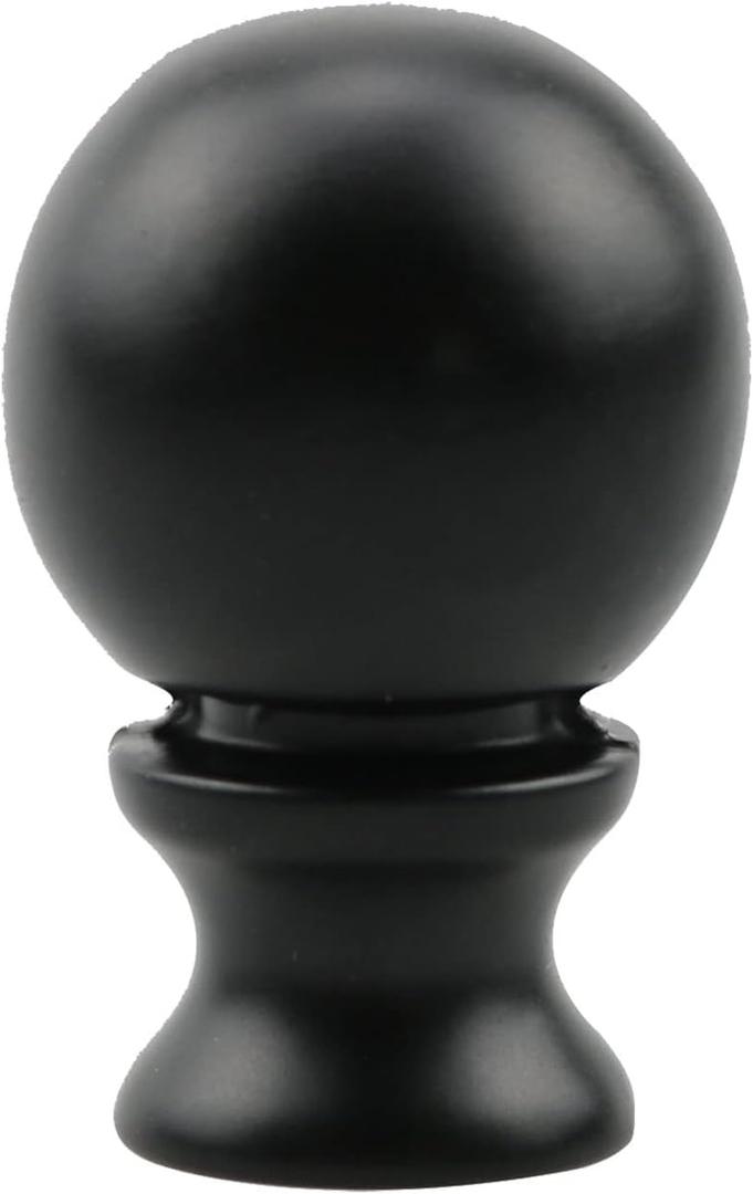Lamp Finial MEETOOT 1.5" Oil Rubbed Ball Knob Lamp Shade Finial for Lamp Harp Holder, 1/4-27 Thread, Black