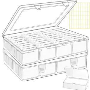 FEDESERN 74pcs Bead storage containers, bead organizer boxes and craft storage boxes for bracelet making DIY jewelry craft nails, bracelets, jewelry, diamonds, clay beads, screws 2.5x1.7x0.8Inch