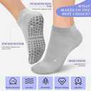 YeuG Pilates Socks for Women Non Slip Grip Socks for Yoga, Barre, Hospital, Barefoot Grippy Yoga Sock Womens Gifts 4 Pairs, S/M