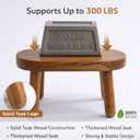 Teak Step Stool Heavy Duty Wooden Stepping Stools for Adults Kids with 4 Legs,Bed Steps for High Beds