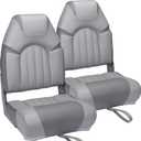 2 Pack High Back Folding Boat Seats Fishing Boat Chair for Bass