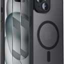 Symcele Designed for iPhone 15 Case, Compatible with MagSafe, with Privacy Screen Protectors X2, [Camera Protection] [15FT Military Drop Protection] Shockproof Phone Case, 6.1", Black