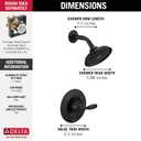 Delta Woodhurst 14 Series Shower Faucet Set, Matte Black Shower Head and Handle Set, Valve Trim Kit, Matte Black T14232-BL (Valve Not Included)