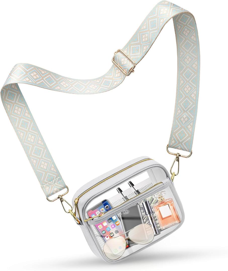 KETIEE Clear Crossbody Bag, Stadium Approved Clear Purse Bag for Concerts Sports Events Festivals