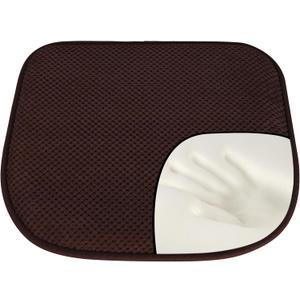 Brown Memory Foam Chair Pads, 1 Pack D-Shaped Seat Cushions for Dining Office Chairs, 17" x 15", Nonslip