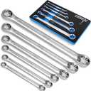 DISEN 6-Piece E-Torx Wrench Set, Double Box End Wrench Set, CR-V Steel, Spanner Set Including E6*E8, E7*E11,E10*E12, E14*E18, E16*E22 and E20*E24