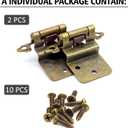 3/8" Inset Antique Brass Cabinet Door Hinges, 20 Pack (10 Pairs) Self Closing Kitchen Cabinet Hinge Hardware for Cabinet Doors