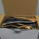 Bathroom Set Bathroom Sets with Shower Curtain and Rugs,Black Bathroom Accessories Set Waterproof Black and Gold Shower Curtain Set