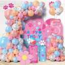 Pink Dog Paw Balloon Arch Garland Kit, Kids 5th Birthday Party Decorations, with Paw Print Balloons and multicolour Balloons for Girls Puppy Themed Birthday Baby Shower Party Decorations