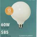 MRDENG LED Dimmable Light Bulbs 60 Watt Replacement,Large G40(G125) 6-Watt(60-Watt Equivalent) LED Bulb,E26 Socket,Soft White Globe Light Bulb (2700K) Pack of 1