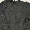 Long Sleeve Crew Neck Ribbed Cable Knitted Pullover Sweaters Loose Fitting Chunky Jumper Tops 4XL
