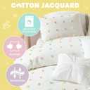 Intelligent Design Callie Girls Full/Queen Comforter Set, Ivory 5-Piece Kids Bedding, 100% Cotton Tufted Pom Pom Tufted Jacquard, All Season Down Alternative, Cozy Shabby Chic Bedroom Dcor