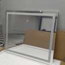 ROLOVE 22x20 Inch Lighted Vanity Mirror, 3-Mode Touch Dimming LED Lighting, Large Makeup Mirror for Dressing Room, Tabletop or Wall-Mounted, White