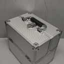 FRENESSA Makeup Train Case Makeup Organizer Box Portable Cosmetic Travel Case with Lock 4 Trays Aluminum Hard Vanity Box Make Up Artist Nail Beauty Storage Organizer Cosmetic Suitcase Bright Silver