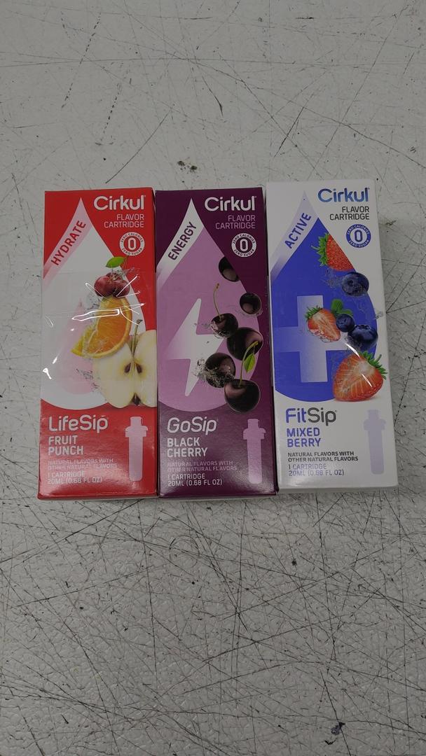 3 Pack Flavor Cartridge Refills, Life Sip Sampler - 1 Fruit Punch, 1 Blueberry Grape, 1 Passion Orange Guava