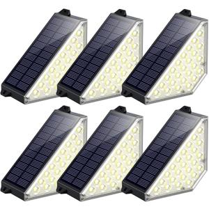 TECKNET Solar Step Lights for Outside, 2 Adjustable Brightness, 2 Mounting Methods, 24 LEDs Solar Stair Lights Outdoor, IP67 Waterproof Deck Light for Yard, Porch, Front Door, Patio, Garden 3000K
