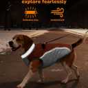 Dog Winter Coat for Medium Dogs, Adjustable Puppy Warm Jackets in Cold Weather, Reflective Pet Fleece Vest with External Attachment Points, Zippered Cold-Weather Dog Winter Clothes, M Brown