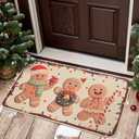 GRANNY SAYS Christmas Door Mat Entrance, Welcome Mats for Front Door, Non-Slip Rubber Backing Washable Porch Matt for Mat Outside Entrance, 30''x17'', Gingerbread Candy