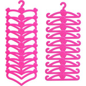 BJDBUS 62 Pcs Pink Plastic Hangers for 11.5 inch Doll Clothes Gown Dress Outfit Holders Accessories