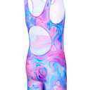 Alikhonf Girls Swimsuit Size 8-9 Years Old Kids Purple Blue Sleeveless Bathing Suit Beach Swimwear.