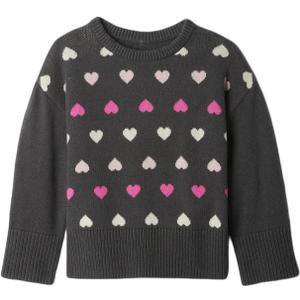 GAP Baby Girls' Intarsia Sweater (6-12 Months, Soft Black)