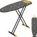 Ironing Board 43x13, RAINHOL Full Size Iron Board with Thick Padded Cover, Adjustable Height, Foldable Ironing Table with Hanger, Black Gold Pattern
