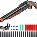 Bugrtey Double-barreled Toy Gun - Two Modes Realistic Soft Bullet Toy Guns Blaster with Sight - Educational Shooting Toy Shotgun - Gifts for Boys Christmas Birthday Halloween Present