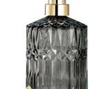 EMPO Clear Crystal Glass Soap Dispenser with ABS Plastic Pump, Lotion Dispensers for Kitchen, Bathroom (Grey) (Standard)