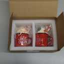 Jingmore 2 Pack Christmas Coffee Bar Decor with Faux Whipped Cream Ceramic Gingerbread Coffee Mugs Faux Hot Cocoa Toppers Christmas Tree Gingerbread Man Decoration for Xmas Bar Centerpieces