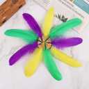 CCINEE 200 Pcs Mardi Gras Goose Feathers Bulk 6-8 Inch Large Colorful Purple Golden Yellow Green Feathers for DIY Crafts, Carnival Masquerade Party Costume Decoration