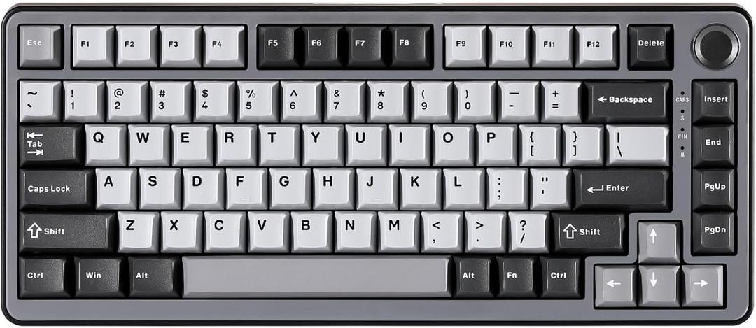 YUNZII RT75 Rapid Trigger Wired Gaming Keyboard,Hall Effect Magnetic Switch,Adjustable Actuation Esports,75% TKL Layout with Knob,RGB Backlit, PBT Keycaps for Mac/Win (Black, Outemu Switch)