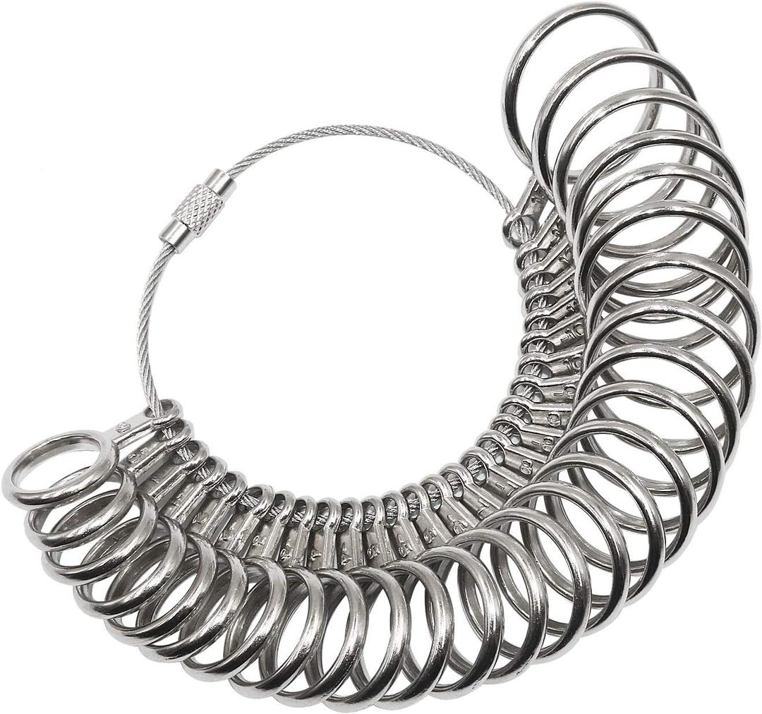 Ring Sizer Measuring Tool Set Metal Finger Sizing Gauge Rings Measurement Tool for Women Men US Size 0-13 with Half Size