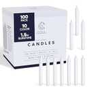 Candle Charisma 100 White Spell Candles - 4" Unscented Paraffin Chime Candles, Smokeless & Dripless, Colored Candles, 1.5 Hours Burn Time 0.4" Thick Taper Candles for Rituals, Witchcraft and Parties