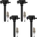 BDFHYK Ignition Coil Pack UF751 and Iridium Spark Plugs 4469 Compatible with Jeep Cherokee Compass Renegade,Compatible with Chrysler 200,Dart,500X 2.4L L4 UF754 68242286AA XP5325 6619,Set of 4